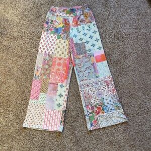 SHEIN Multicolor Patchwork Wide Leg Pants